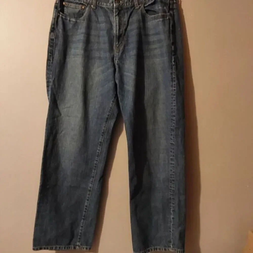 Chaps Straight Leg Mens Jeans Size 38x32 Relaxed Fit 1978 Chaps Denim‎ Dark Wash